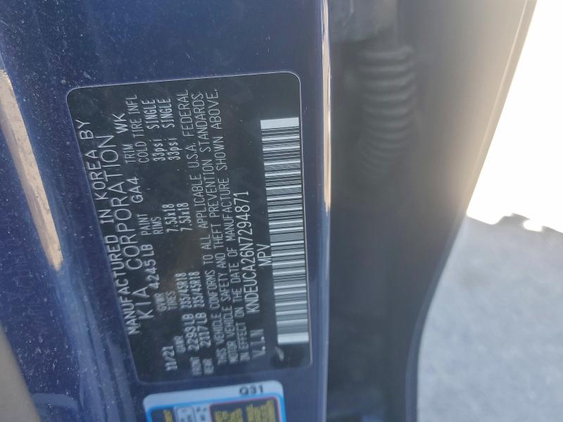 KIA SELTOS NIG 2022 VIN KNDEUCA26N7294871