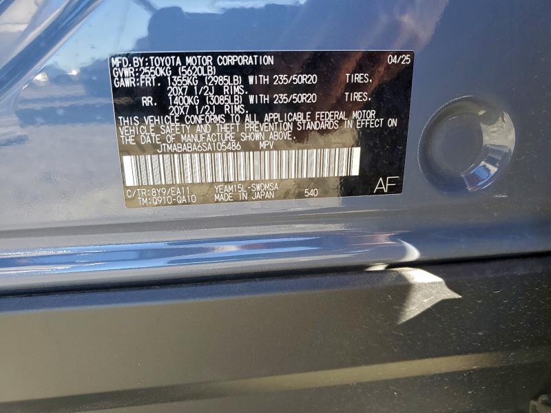 SUBARU SOLTERRA P 2025 VIN JTMABABA6SA105486