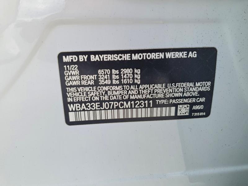 BMW 760 XI 2023 VIN WBA33EJ07PCM12311