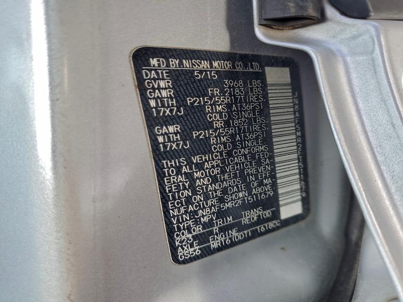 NISSAN JUKE 2015 VIN JN8AF5MR2FT511679