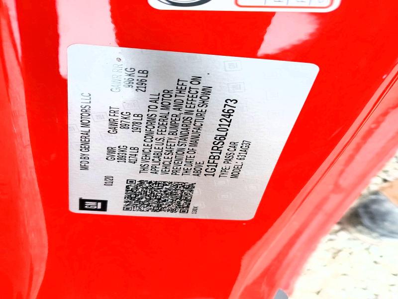 CHEVROLET CAMARO 2020 VIN 1G1FB1RS6L0124673