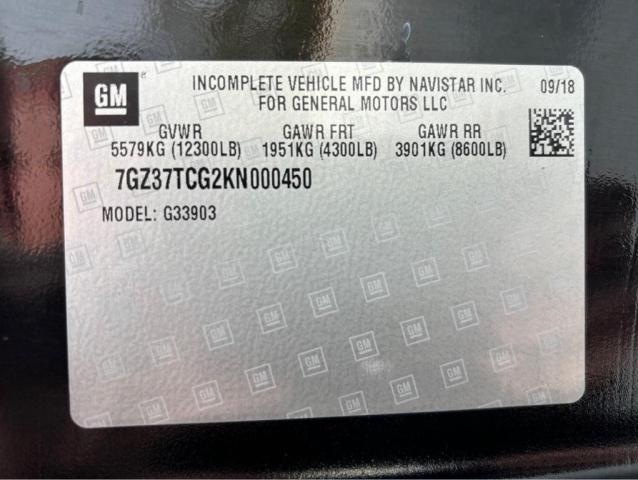GMC SAVANA 2019 VIN 7GZ37TCG2KN000450