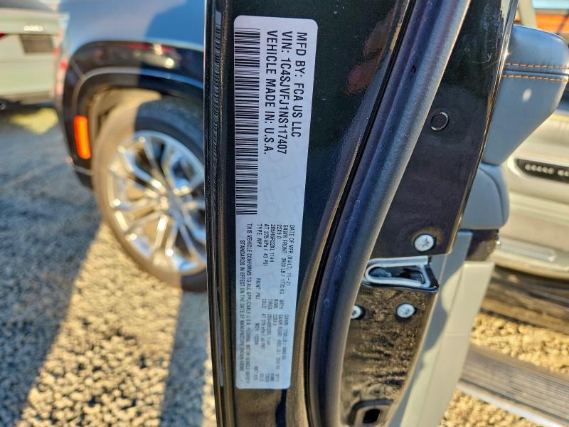 JEEP GRAND WAGO 2022 VIN 1C4SJVFJ1NS117407