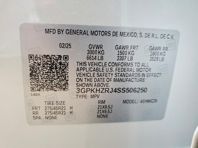 HONDA PROLOGUE E 2025 VIN 3GPKHZRJ4SS506250