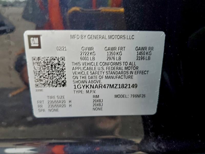 CADILLAC XT5 2021 VIN 1GYKNAR47MZ182149