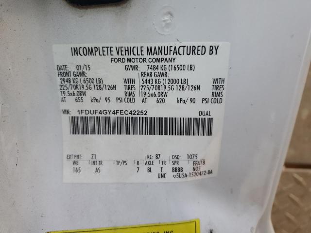 FORD F450 2015 VIN 1FDUF4GY4FEC42252