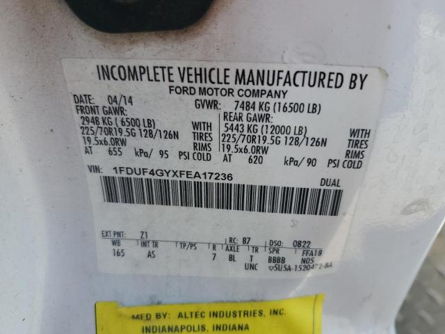 FORD F450 2015 VIN 1FDUF4GYXFEA17236