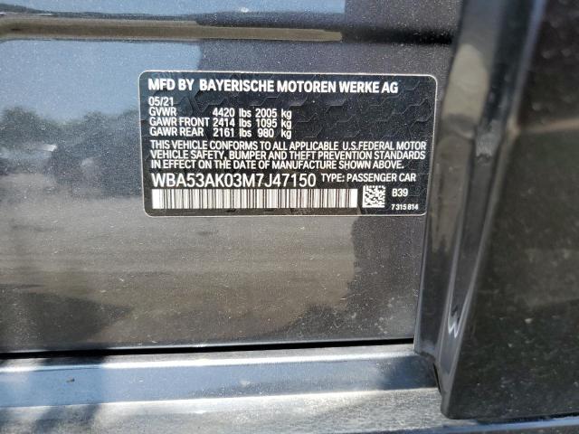 BMW 2 SERIES 2021 VIN WBA53AK03M7J47150