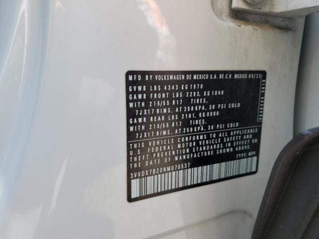VOLKSWAGEN TAOS S 2022 VIN 3VVDX7B20NM076537
