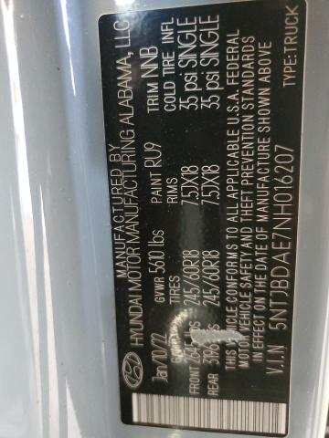 HYUNDAI SANTA CRUZ 2022 VIN 5NTJBDAE7NH016207