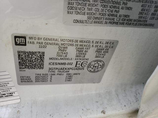 GMC SIERRA 2023 VIN 3GTPUAEKXPG142025