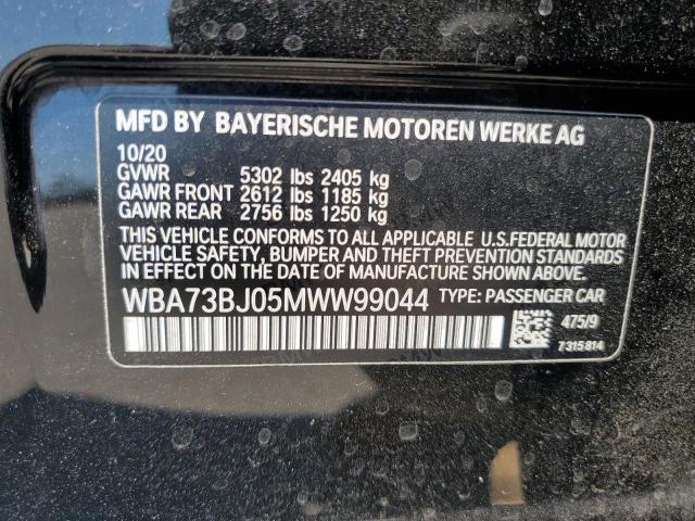 BMW 5 SERIES 2021 VIN WBA73BJ05MWW99044