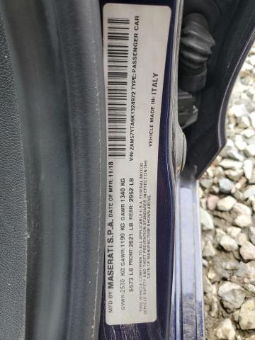 MASERATI ALL MODELS 2019 VIN ZAM57YTA6K1324972