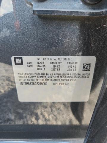 CHEVROLET MALIBU 2016 VIN 1G1ZH5SX5GF279064