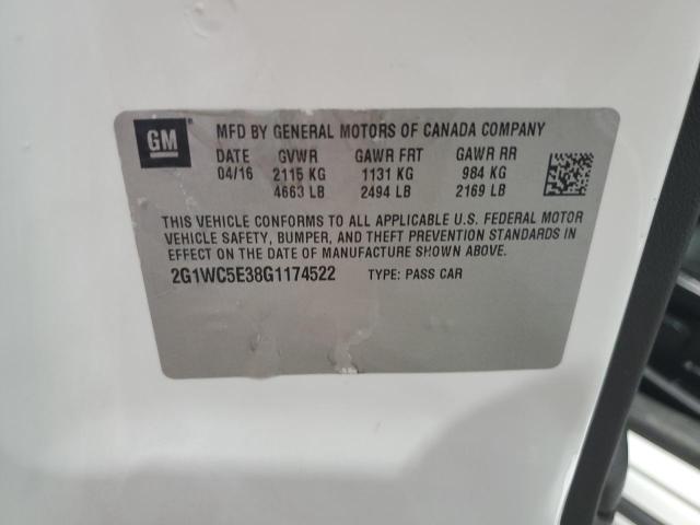 CHEVROLET IMPALA 2016 VIN 2G1WC5E38G1174522