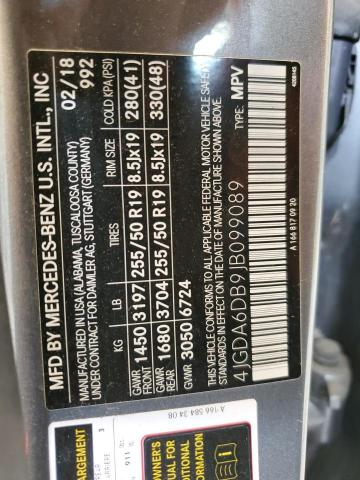 MERCEDES-BENZ GLE-CLASS 2018 VIN 4JGDA6DB9JB099089