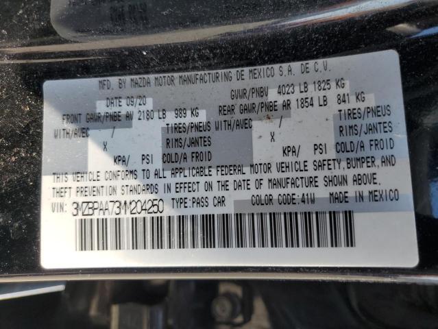 MAZDA 3 2021 VIN 3MZBPAA73MM204250