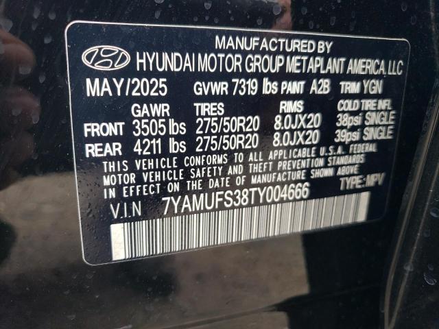 HYUNDAI IONIQ 9 SE 2026 VIN 7YAMUFS38TY004666