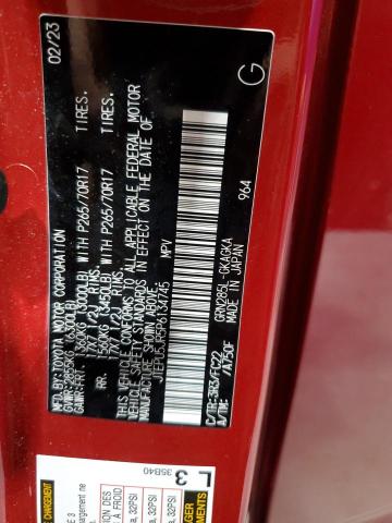 TOYOTA 4RUNNER SE 2023 VIN JTEPU5JR5P6134745