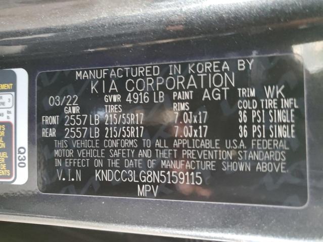 KIA NIRO S 2022 VIN KNDCC3LG8N5159115