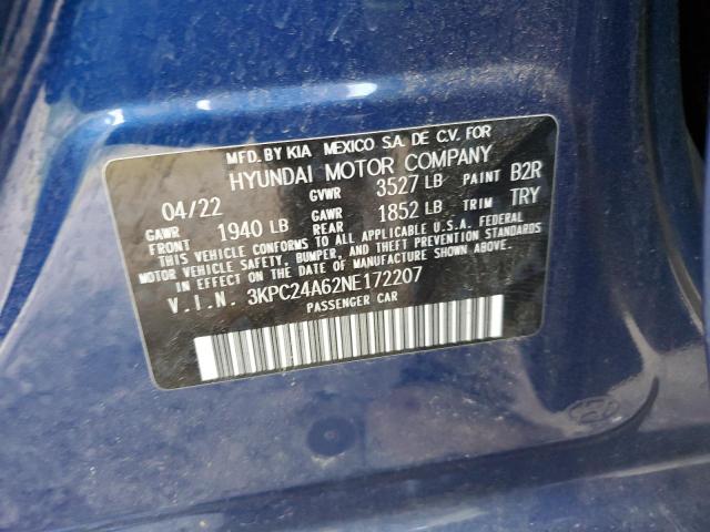 HYUNDAI ACCENT 2022 VIN 3KPC24A62NE172207