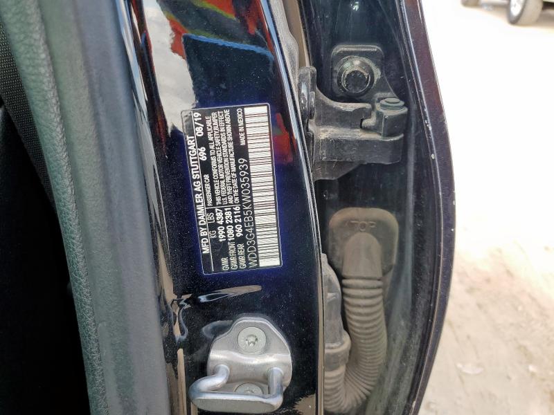 MERCEDES-BENZ A-CLASS 2019 VIN WDD3G4EB5KW035939