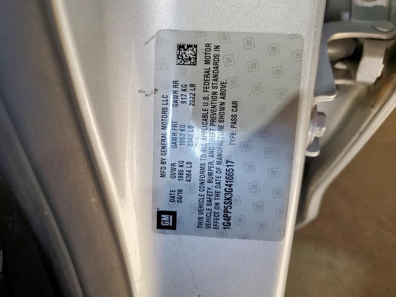 BUICK VERANO 2016 VIN 1G4PP5SK3G4166517