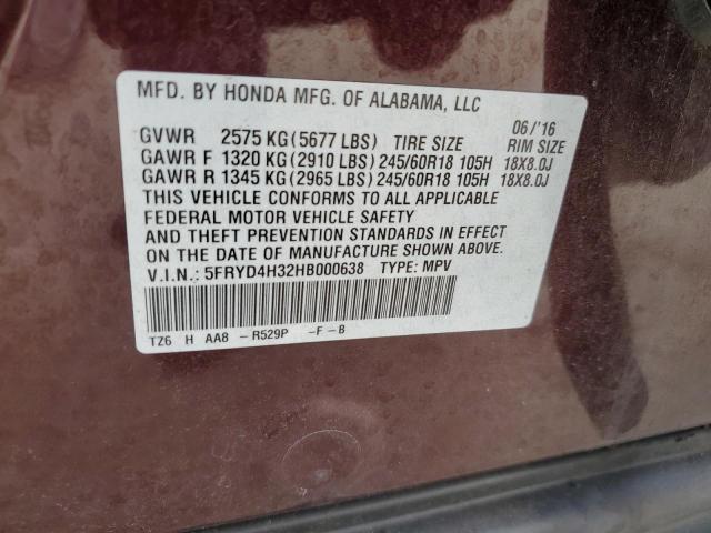 ACURA MDX 2017 VIN 5FRYD4H32HB000638