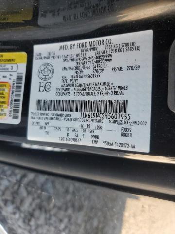 LINCOLN CONTINENTL 2017 VIN 1LN6L9NC3H5601955