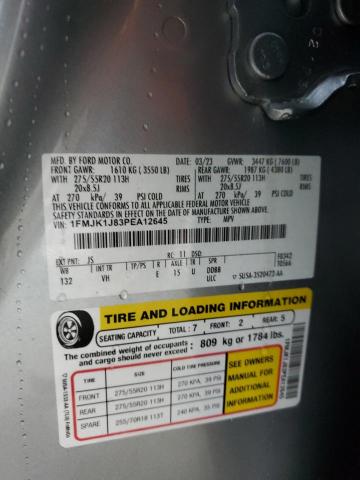 FORD EXPEDITION 2023 VIN 1FMJK1J83PEA12645