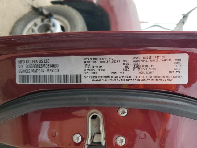 RAM 3500 2021 VIN 3C63RRHL5MG574690