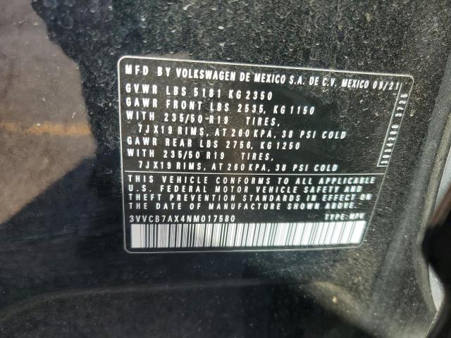 VOLKSWAGEN TIGUAN 2022 VIN 3VVCB7AX4NM017580