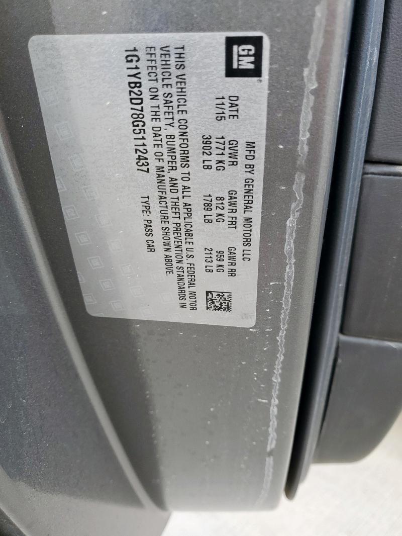 CHEVROLET CORVETTE 2016 VIN 1G1YB2D78G5112437