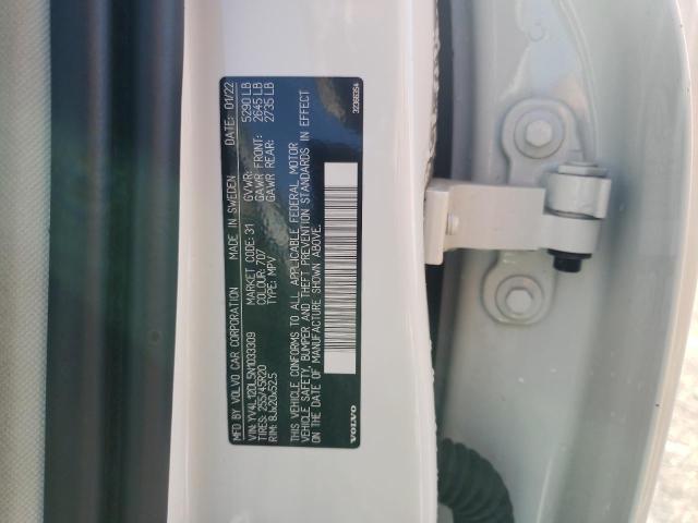 VOLVO XC60 B5 IN 2022 VIN YV4L12DL5N1033309