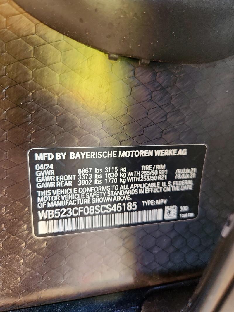 BMW IX XDRIVE5 2025 VIN WB523CF08SCS46185