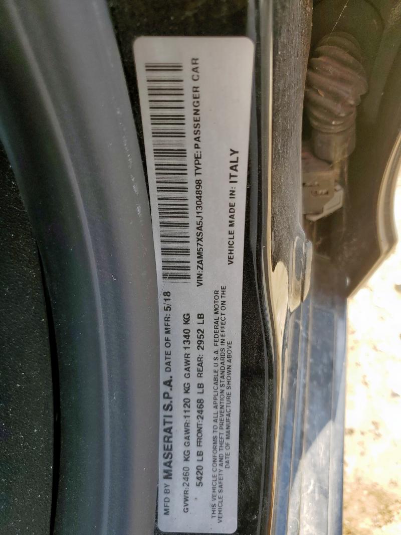MASERATI ALL MODELS 2018 VIN ZAM57XSA5J1304898