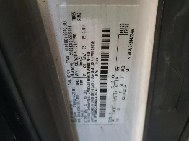 FORD TRANSIT 2022 VIN 1FTBR2C86NKA00740