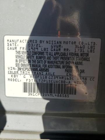 NISSAN KICKS 2021 VIN 3N1CP5DV4ML488585