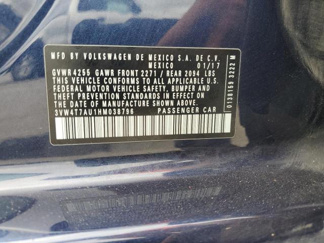VOLKSWAGEN GTI 2017 VIN 3VW4T7AU1HM038796