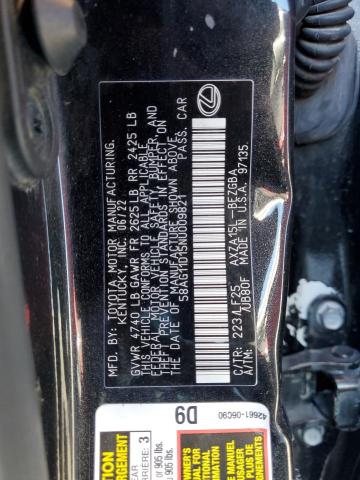 LEXUS ES250 2022 VIN 58AG11D15NU009821
