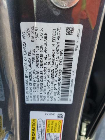 HONDA CRV 2024 VIN 2HKRS3H43RH327938