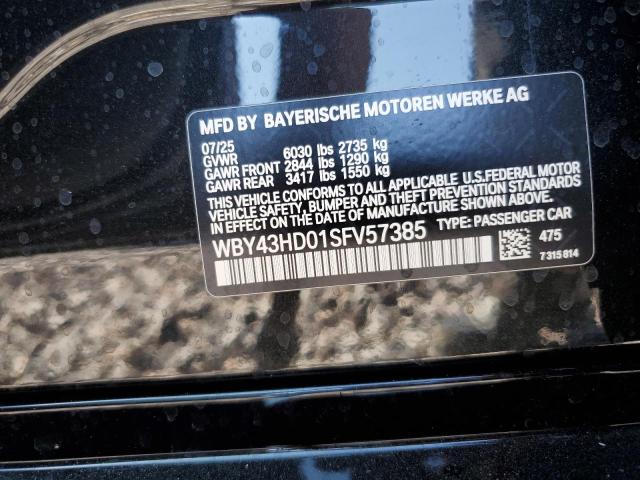 BMW I4 XDRIVE 2025 VIN WBY43HD01SFV57385