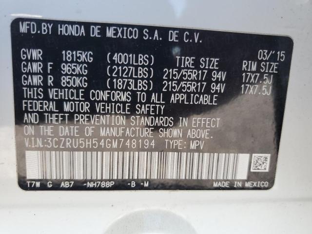 HONDA HR-V 2016 VIN 3CZRU5H54GM748194