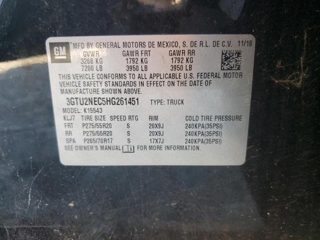 GMC SIERRA 2017 VIN 3GTU2NEC5HG261451