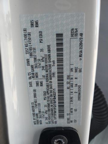 FORD F150 2025 VIN 1FTFW1FD7SFB42211