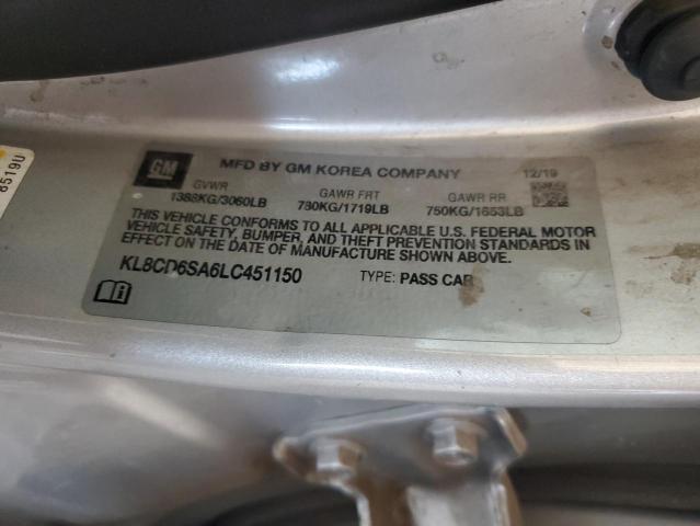 CHEVROLET SPARK 2020 VIN KL8CD6SA6LC451150