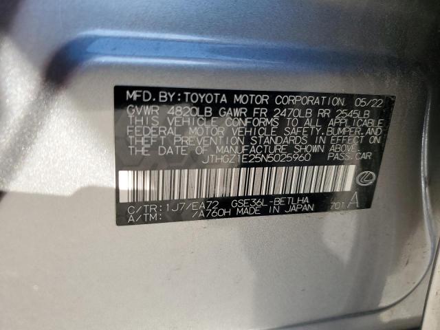 LEXUS IS 350 F S 2022 VIN JTHGZ1E25N5025960