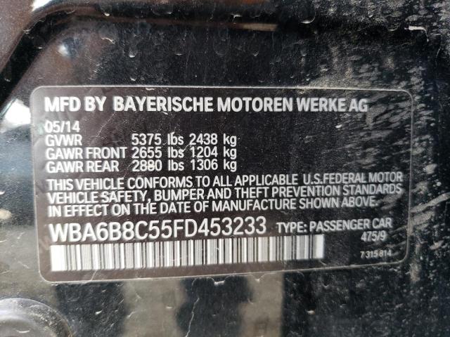 BMW 6 SERIES 2015 VIN WBA6B8C55FD453233