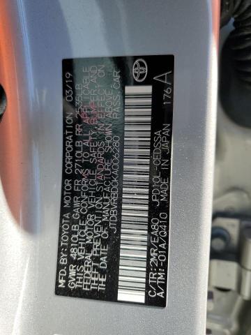 TOYOTA MIRAI 2019 VIN JTDBVRBD0KA006280