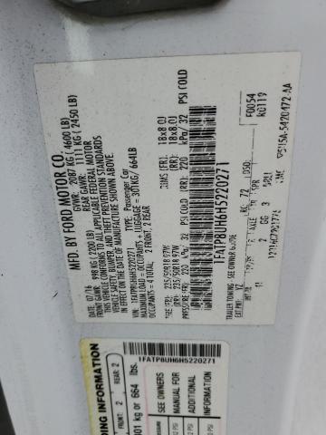 FORD ALL Models 2017 VIN 1FATP8UH6H5220271